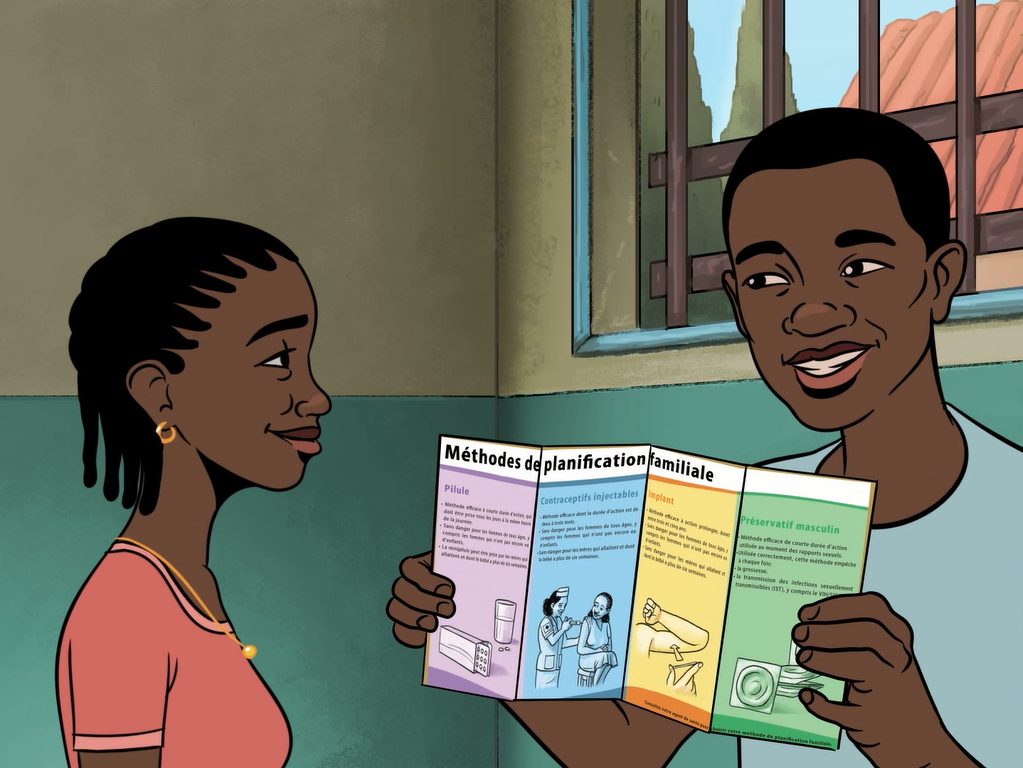 A still from a DMI film promoting healthy family planning behaviours