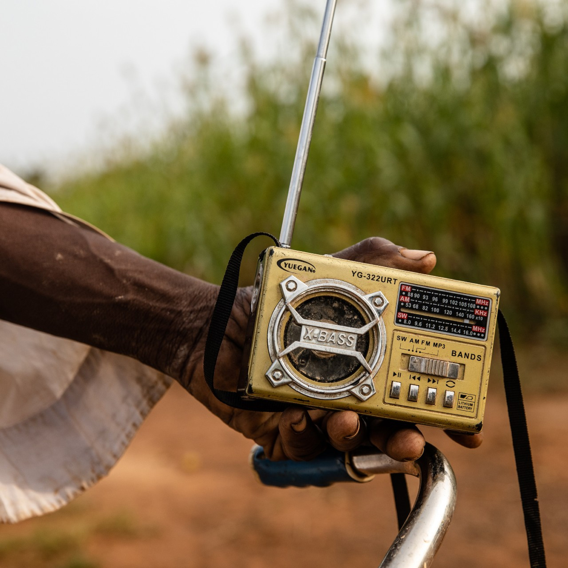 A radio demonstrating the distribution mechanism used in this campaign